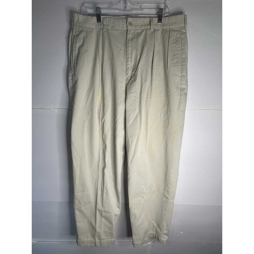 Polo Ralph Lauren Classic Chino Pleated Pants Mens 38x30 Beige Cotton
